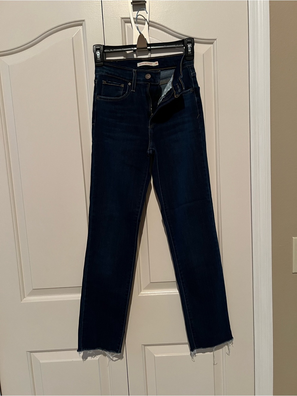 Levi's Dark Blue High-Rise Straight Leg Jeans